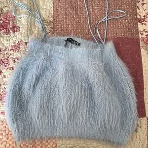 Zara Tops Zara Soft Feel Fuzzy Long Sleeve Open Front Cropped